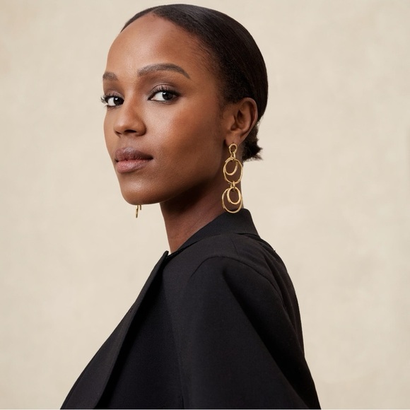 NWT Banana Republic MIXED METAL LINK EARRINGS | AUREUS + ARGENT - Picture 3 of 4